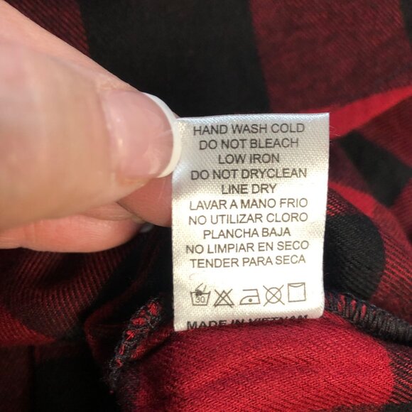 Becool Red Black Buffalo Plaid Button Up Long Shirt Womens Size 3XL Flannel NEW - Picture 7 of 9